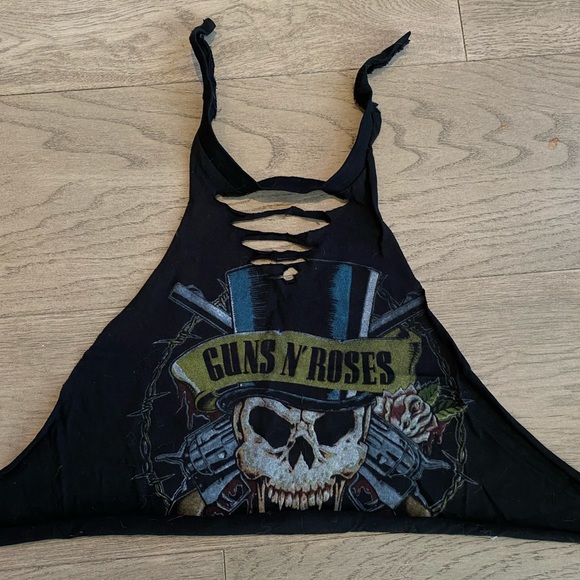 guns and roses vintage tie up halter top - Picture 1 of 2